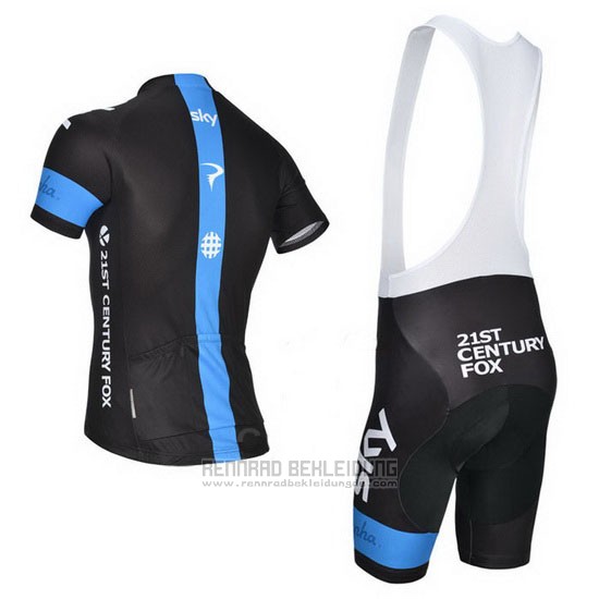 2014 Fahrradbekleidung Sky Shwarz und Wei Trikot Kurzarm und Tragerhose